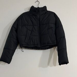 Hollister Black Crop Puffer Jacket